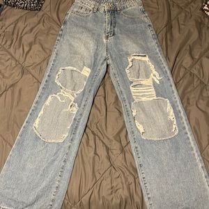 Shein wide legged mom light blue jeans size XS/2